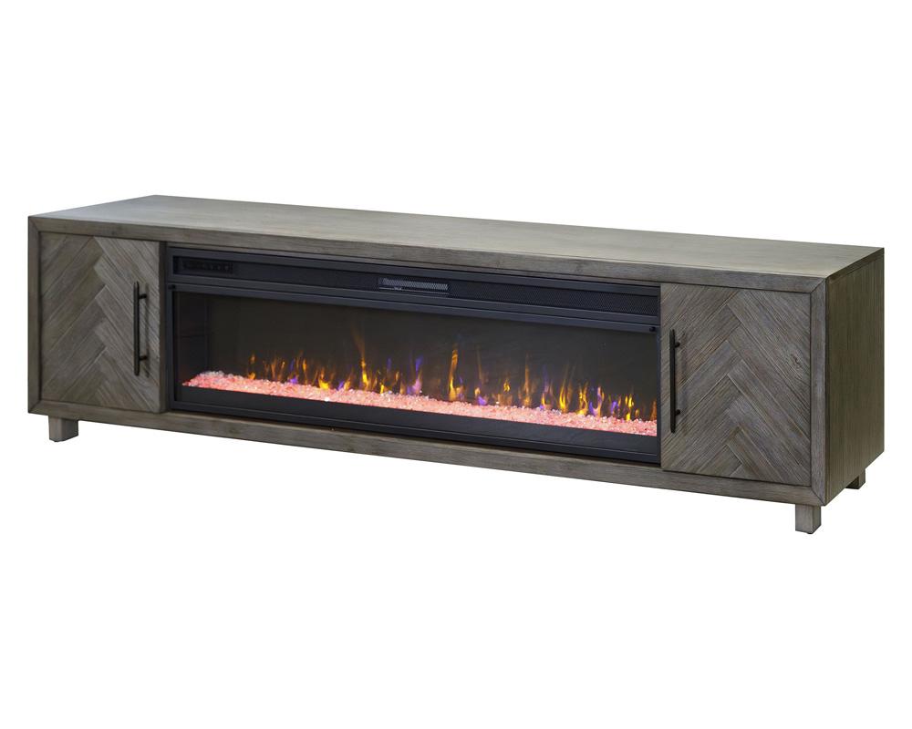 Palisades 96in Fireplace Console IMPA396FP in Gray