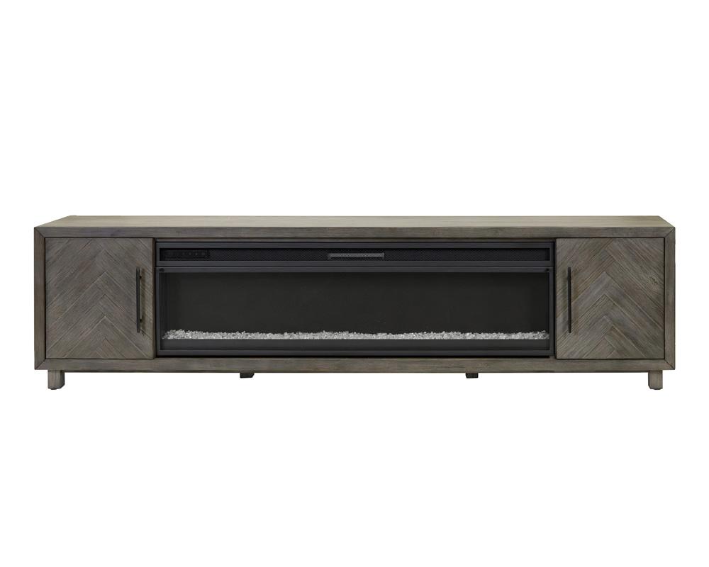 Palisades 96in Fireplace Console IMPA396FP in Gray
