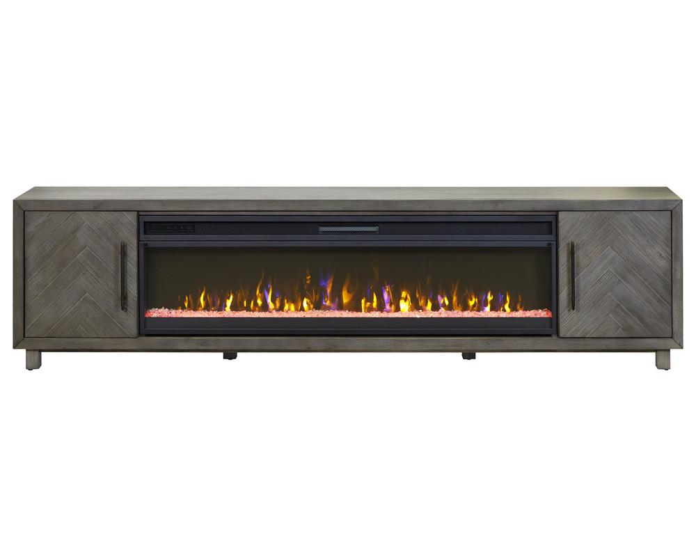 Palisades 96in Fireplace Console IMPA396FP in Gray