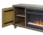 Palisades 96in Fireplace Console IMPA396FP in Gray