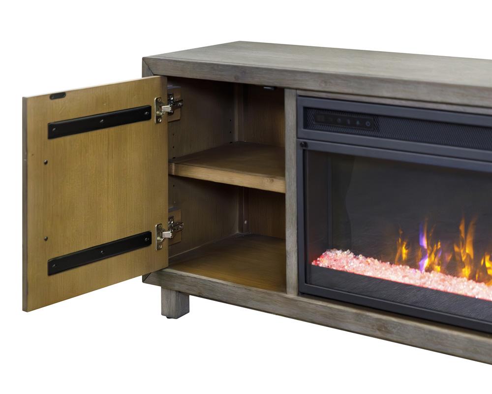 Palisades 96in Fireplace Console IMPA396FP in Gray
