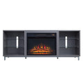 Brighton 60in Fireplace TV Stand FP4-GY in BlackGrey