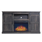 Myrtle Fireplace Console FP2-BR in Black Heavy Brown