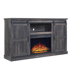 Myrtle Fireplace Console FP2-BR in Black Heavy Brown
