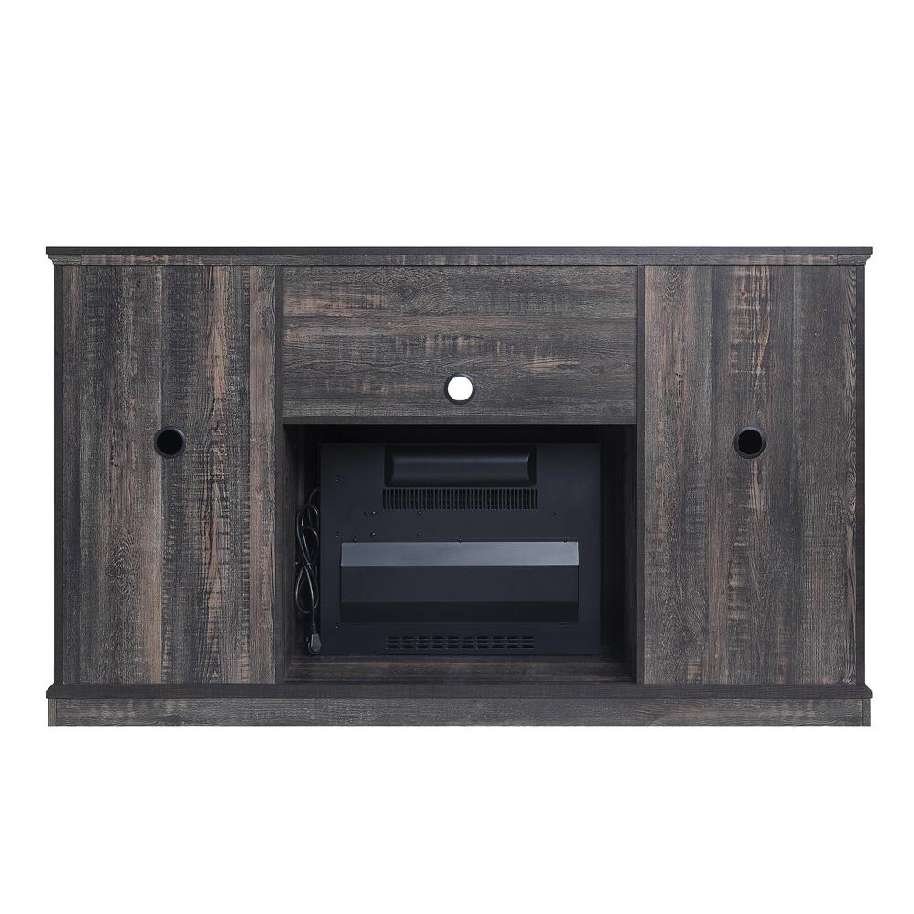 Myrtle Fireplace Console FP2-BR in Black Heavy Brown
