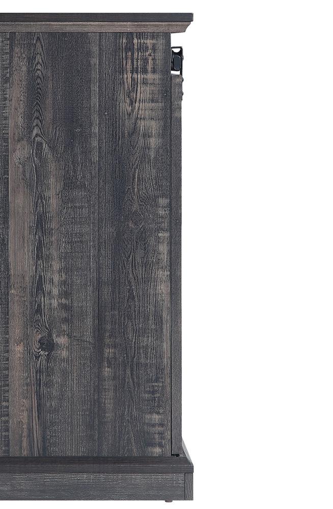 Myrtle Fireplace Console FP2-BR in Black Heavy Brown