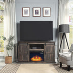 Myrtle Fireplace Console FP2-BR in Black Heavy Brown
