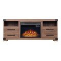 Richmond Fireplace with 2 Drawers FP1-BR in Black Brown