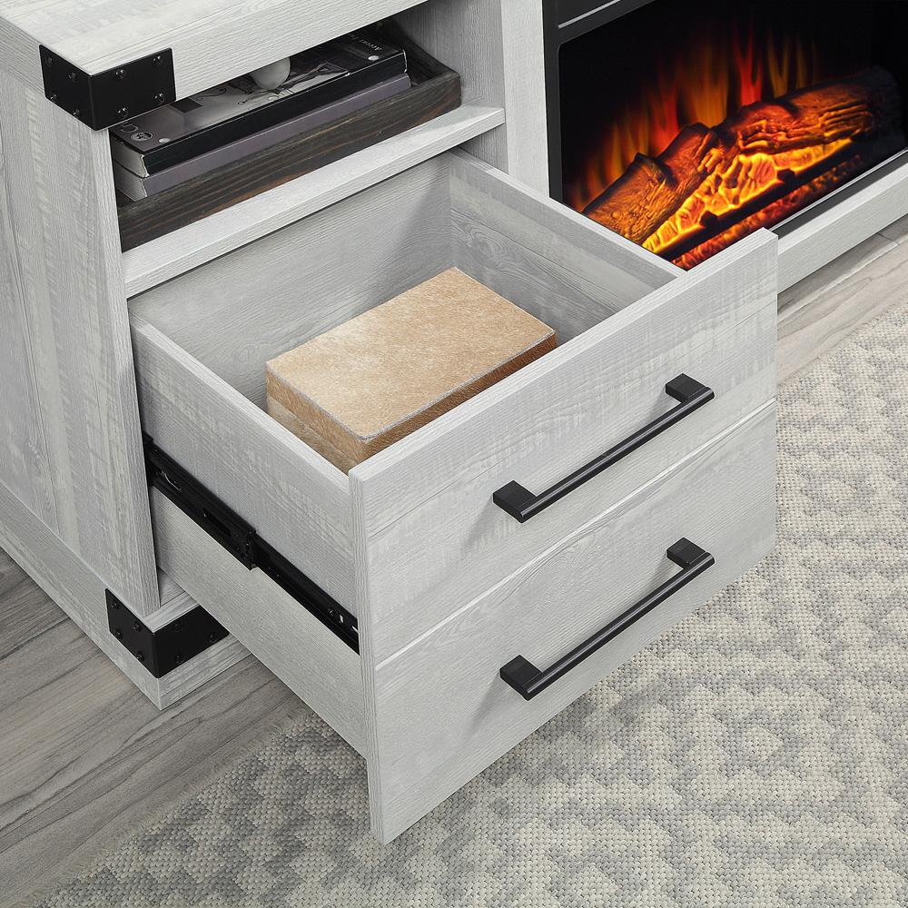 Richmond Fireplace with 2 Drawers FP1-GY in BlackGrey