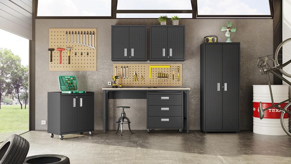 Fortress Garage Cabinet 1GMCF-CH in Charcoal Grey