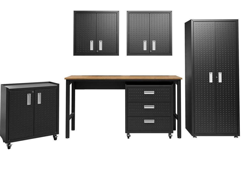 Fortress 6 Piece Garage Set 6-GGGG-CH in Charcoal Grey