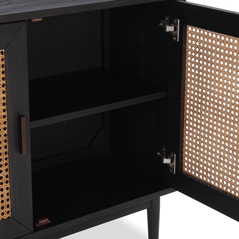 Edris 4-Door Wood Sideboard Buffet 52004181 in Black