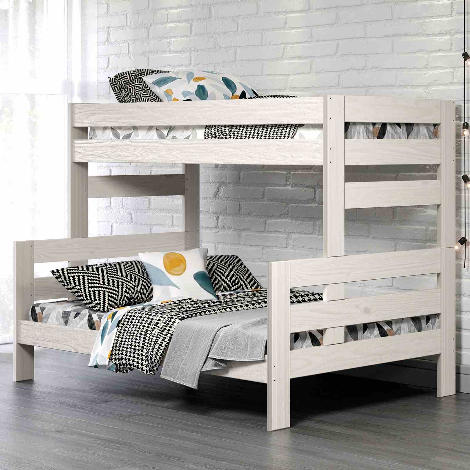 Damaris - Twin/Full Bunk Bed, White