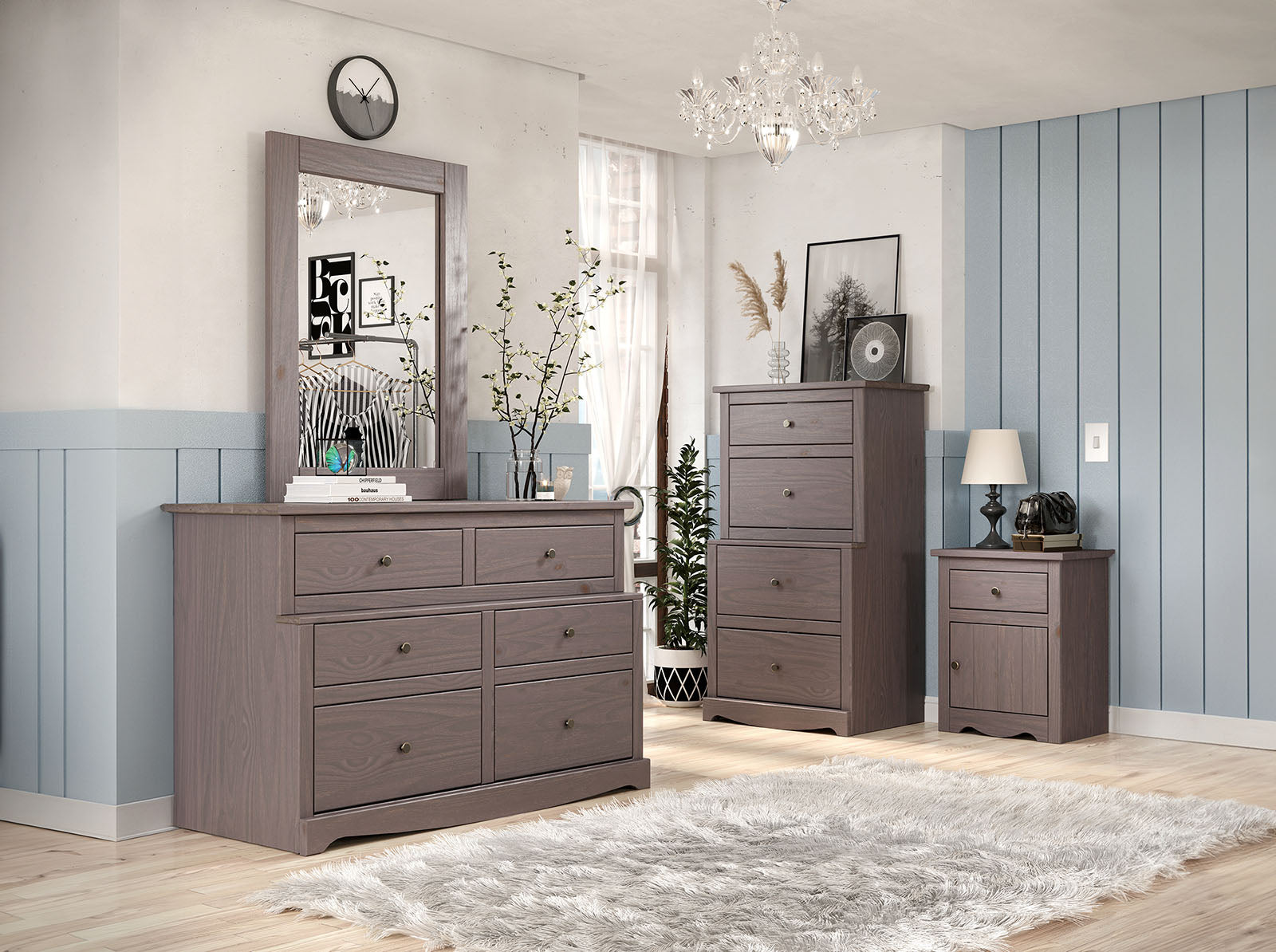 Stavros - Nightstand, Gray