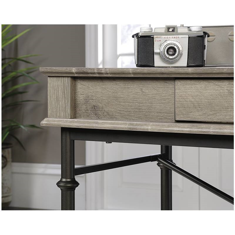 Farmhouse Oak Flip Down Drawer Writing Console Computer Desk
