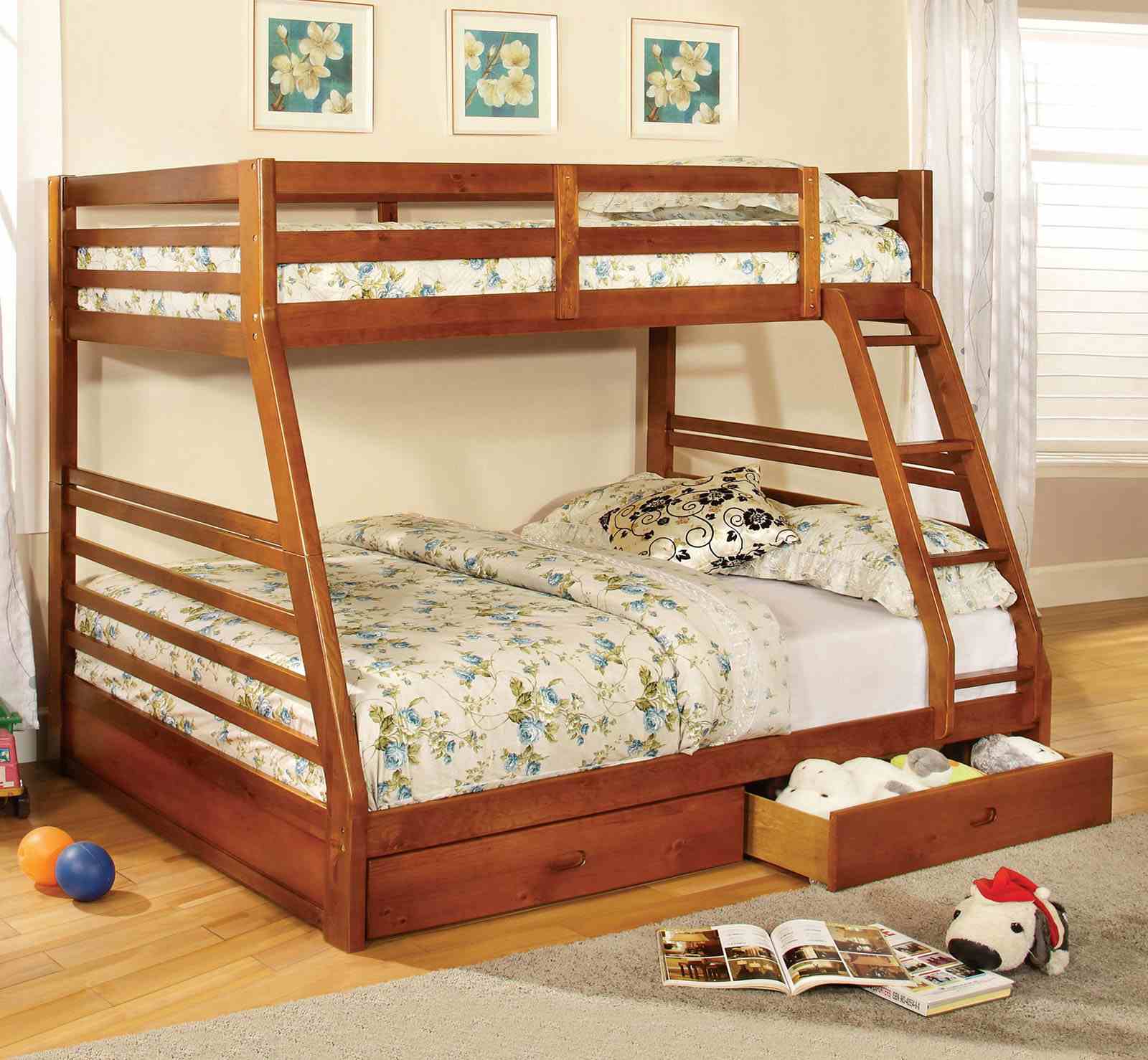 California Bunk Bed, Twin/Full, Oak