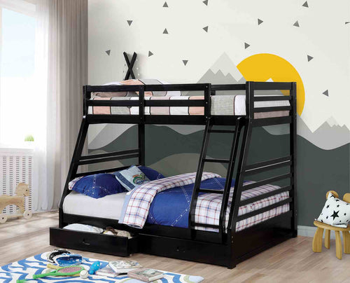 California Bunk Bed, Twin/Full, Black