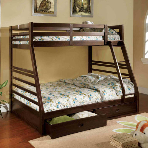 California Bunk Bed, Twin/Full, Dark Walnut
