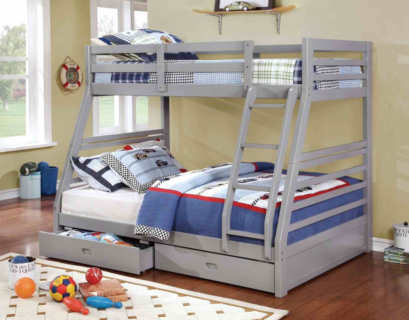 California Bunk Bed, Twin/Full, Gray