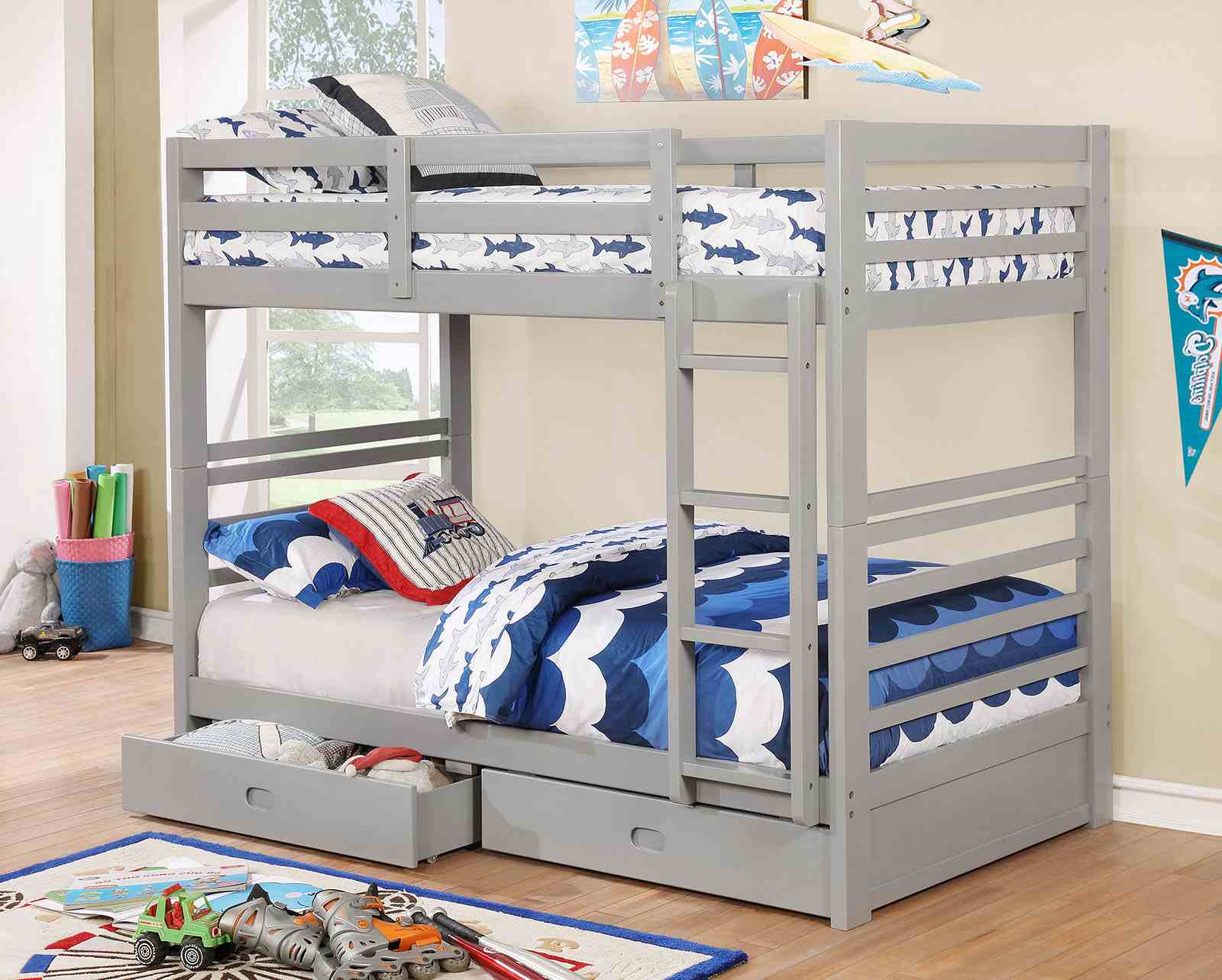 California Bunk Bed, Twin/Twin, Gray