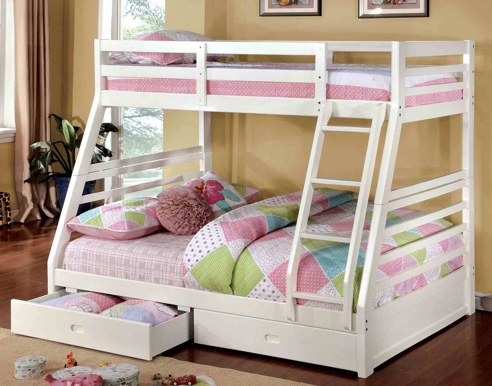 California Bunk Bed, Twin/Full, White