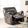 Josias Glider Recliner, Dark Gray Leatherette