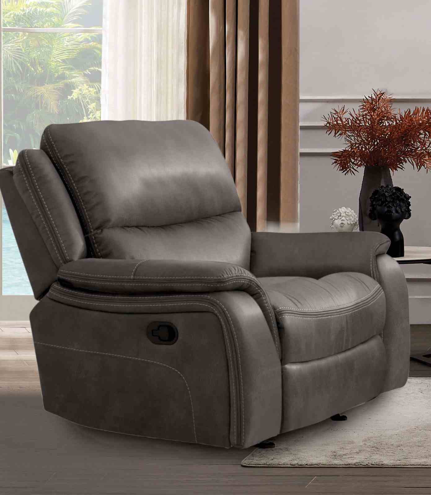 Henricus Glider Recliner, Dark Gray