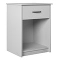 Bedroom 1-Drawer Nightstand in Light Grey Wood Finish