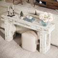 Modern Farmhouse 63-inch Console Sofa Table, Rustic White