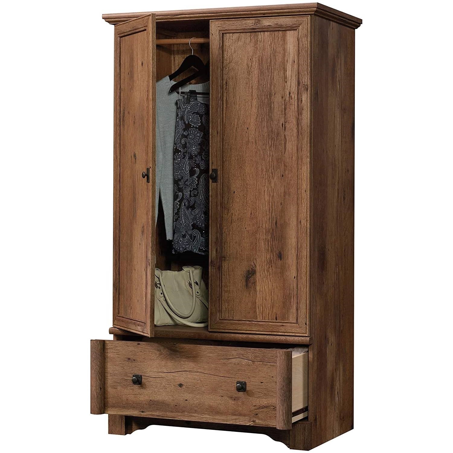 FarmHome 1 Drawer Storage Cabinet Armoire Oak - Made in USA