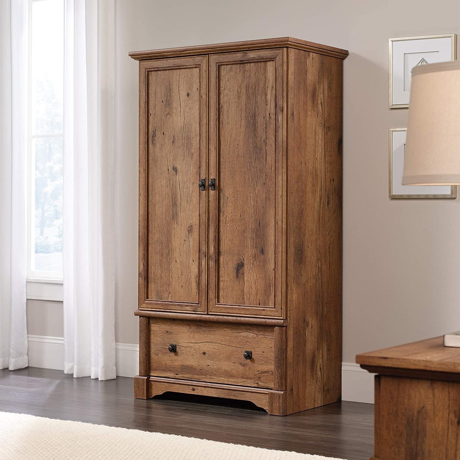FarmHome 1 Drawer Storage Cabinet Armoire Oak - Made in USA