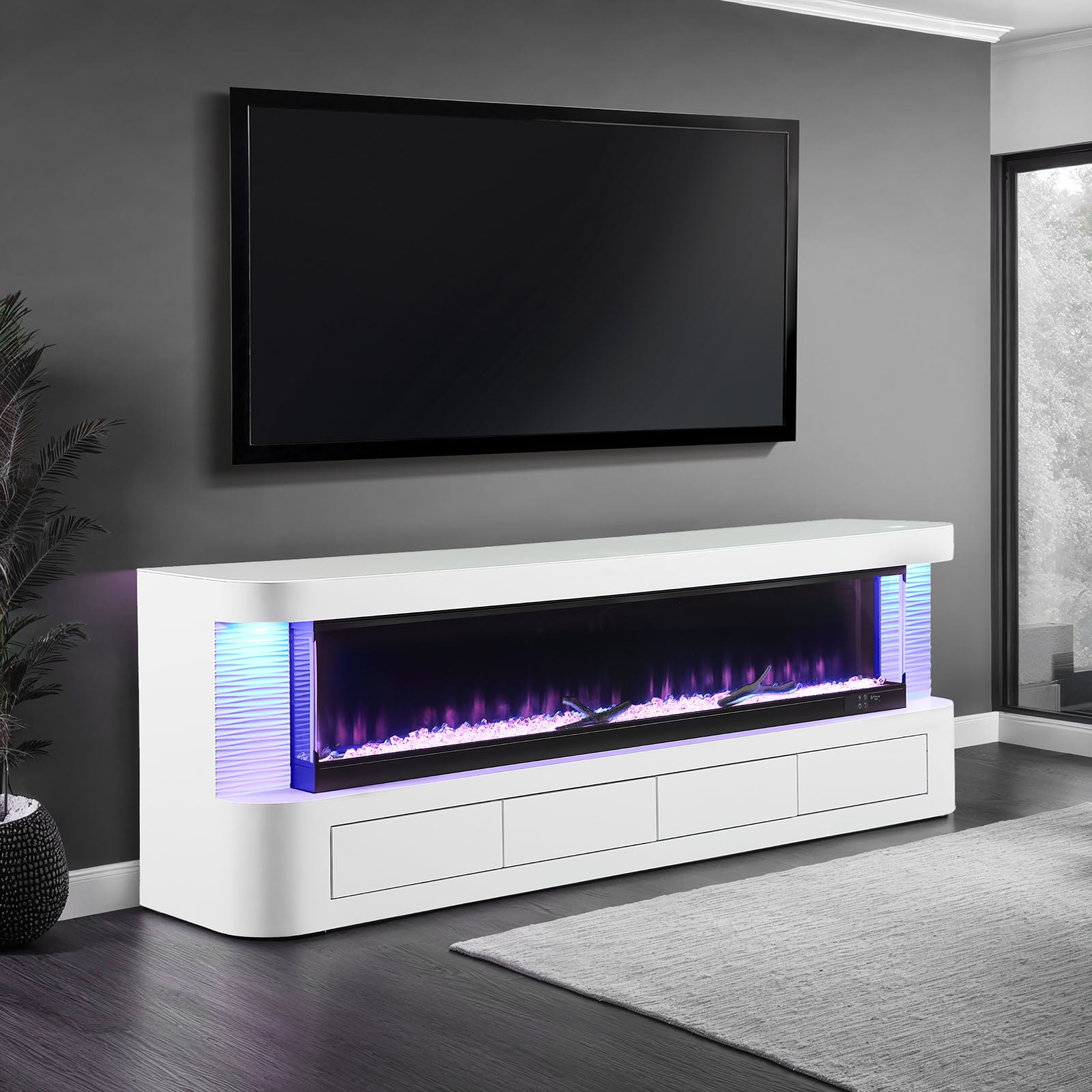 Luken - 71" TV Stand w/ Electric Fireplace
