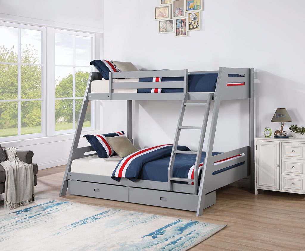 Emilee - Twin/Full Bunk Bed, Gray