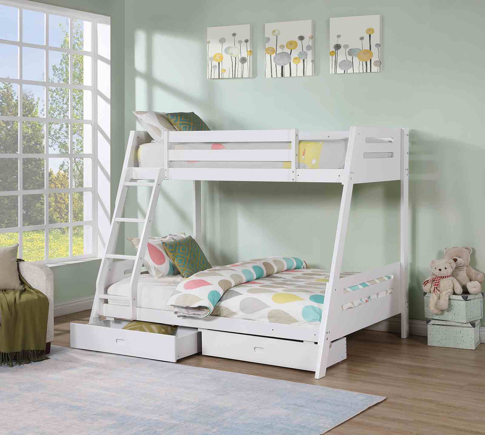 Emilee - Twin/Full Bunk Bed, White