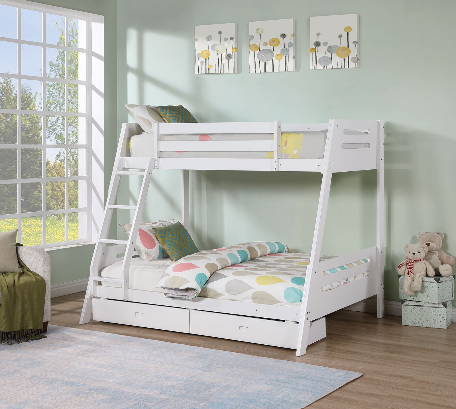 Emilee - Twin/Full Bunk Bed, White