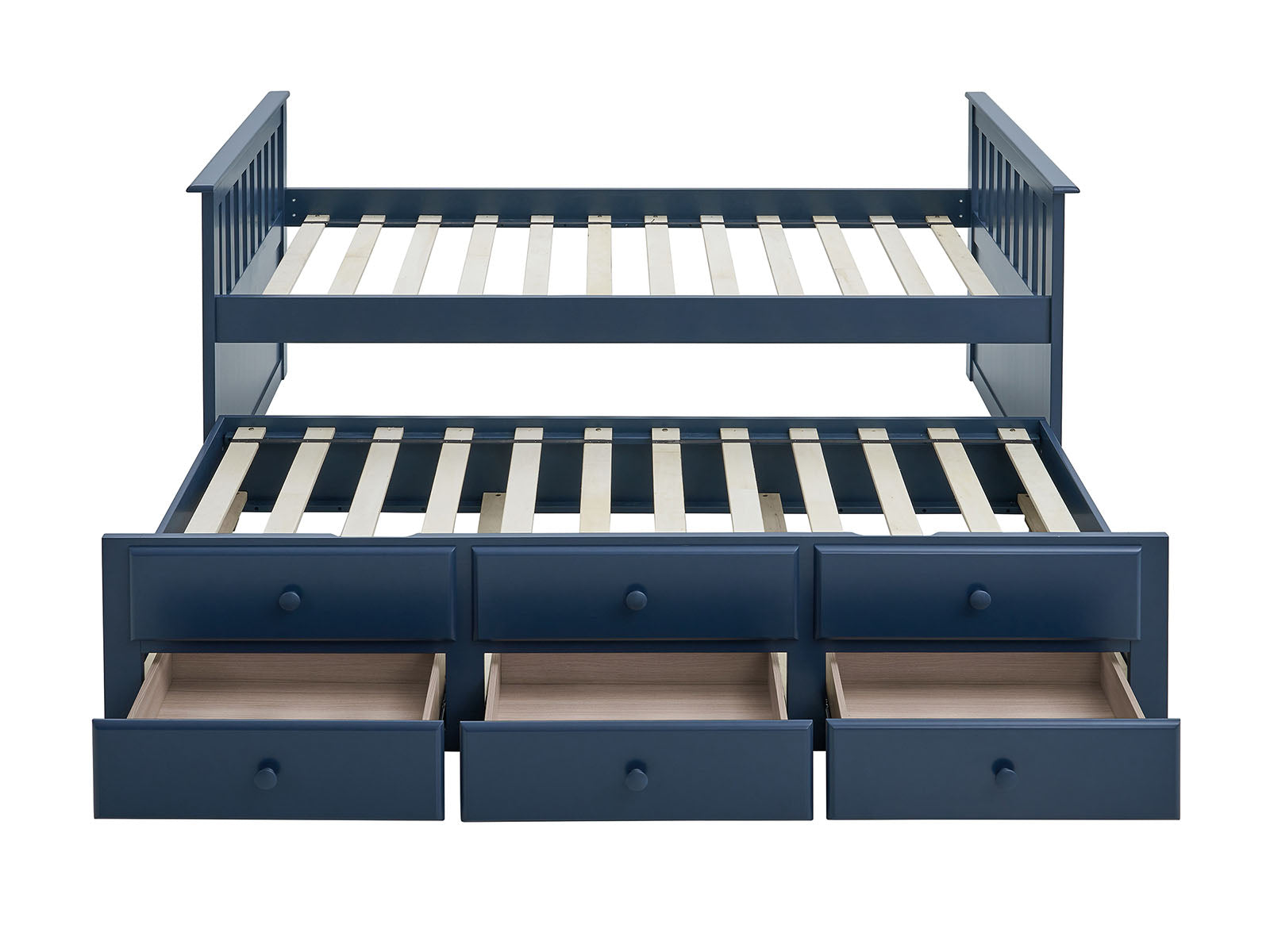 Clemens - Twin Captain Bed w/ Trundle, Midnight Blue