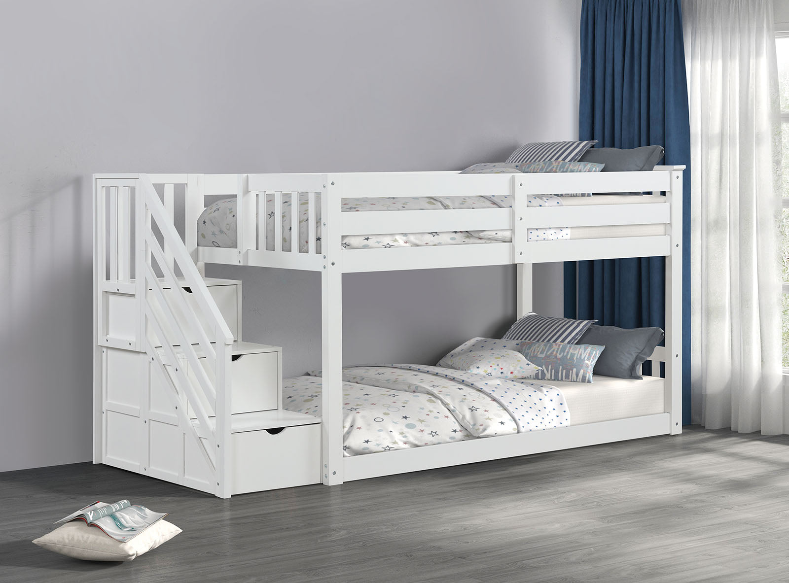 Jojo - Twin Bunk Bed, White