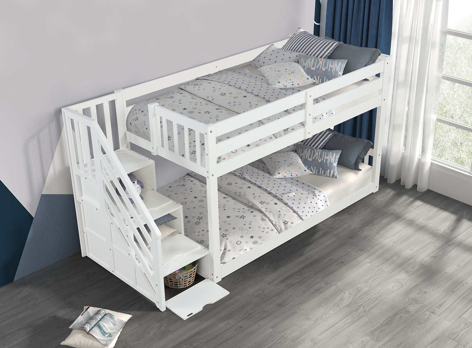 Jojo - Twin Bunk Bed, White