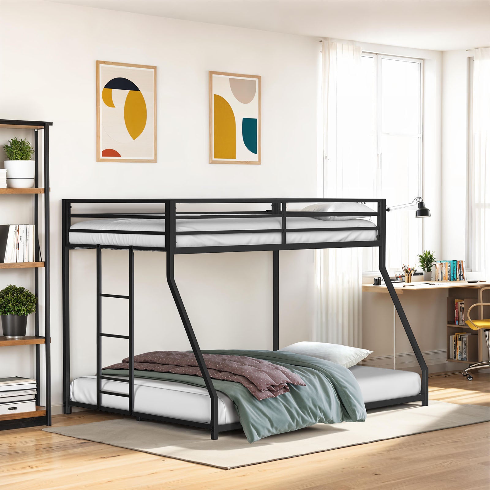 Rothwell Metal Bunk Bed, Matte Black