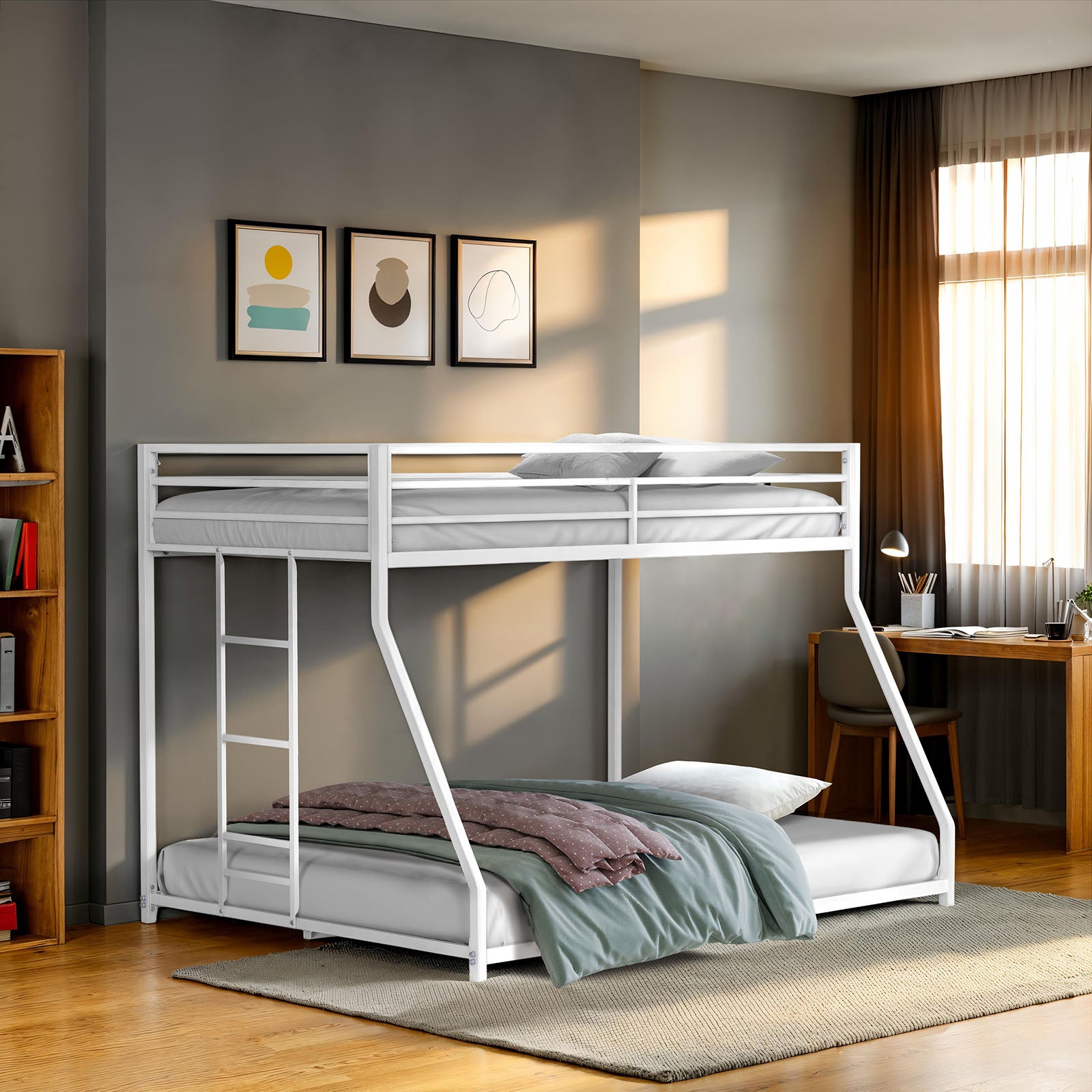 Rothwell Metal Bunk Bed, Matte White