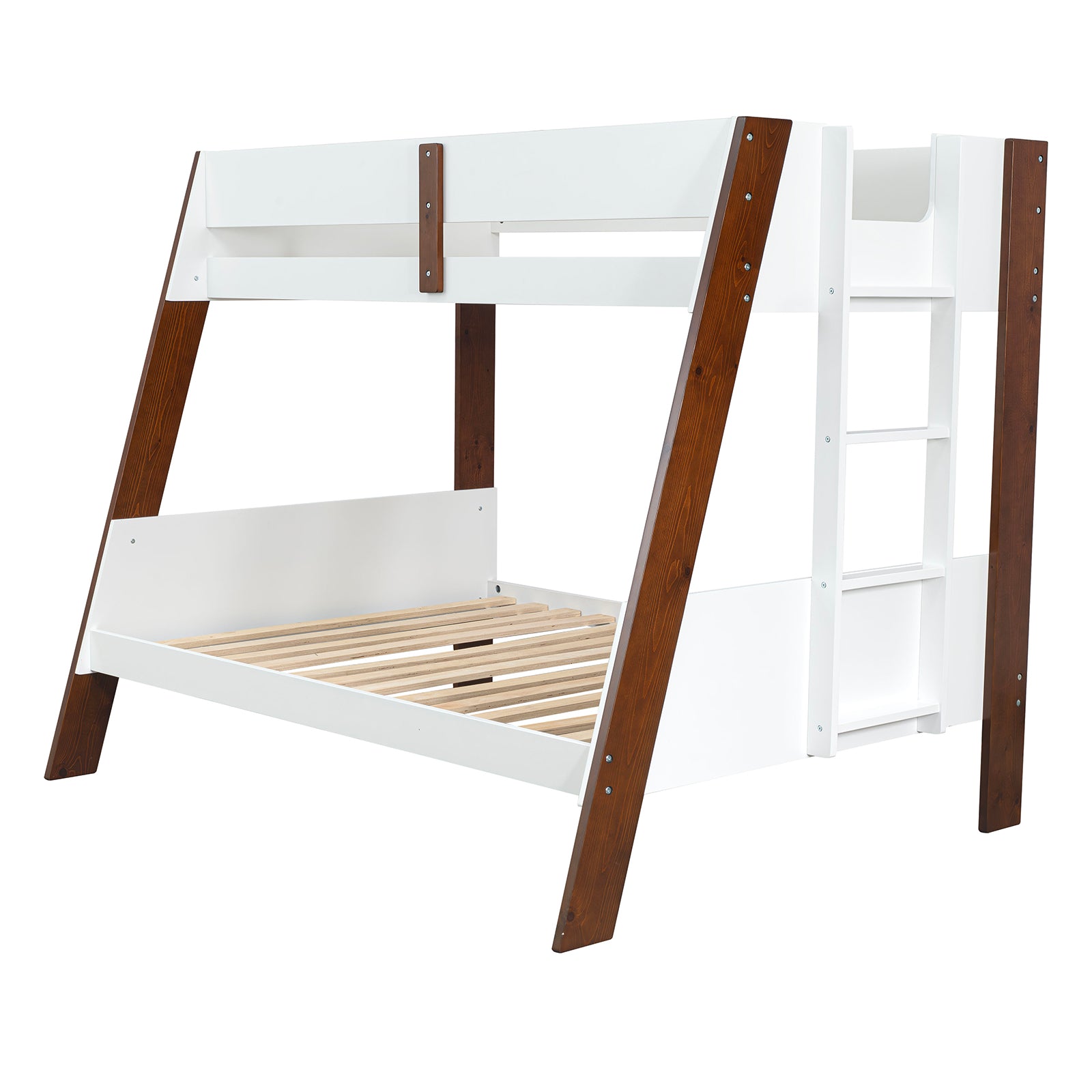 Delbin Bunk Bed - White/Dark Cherry