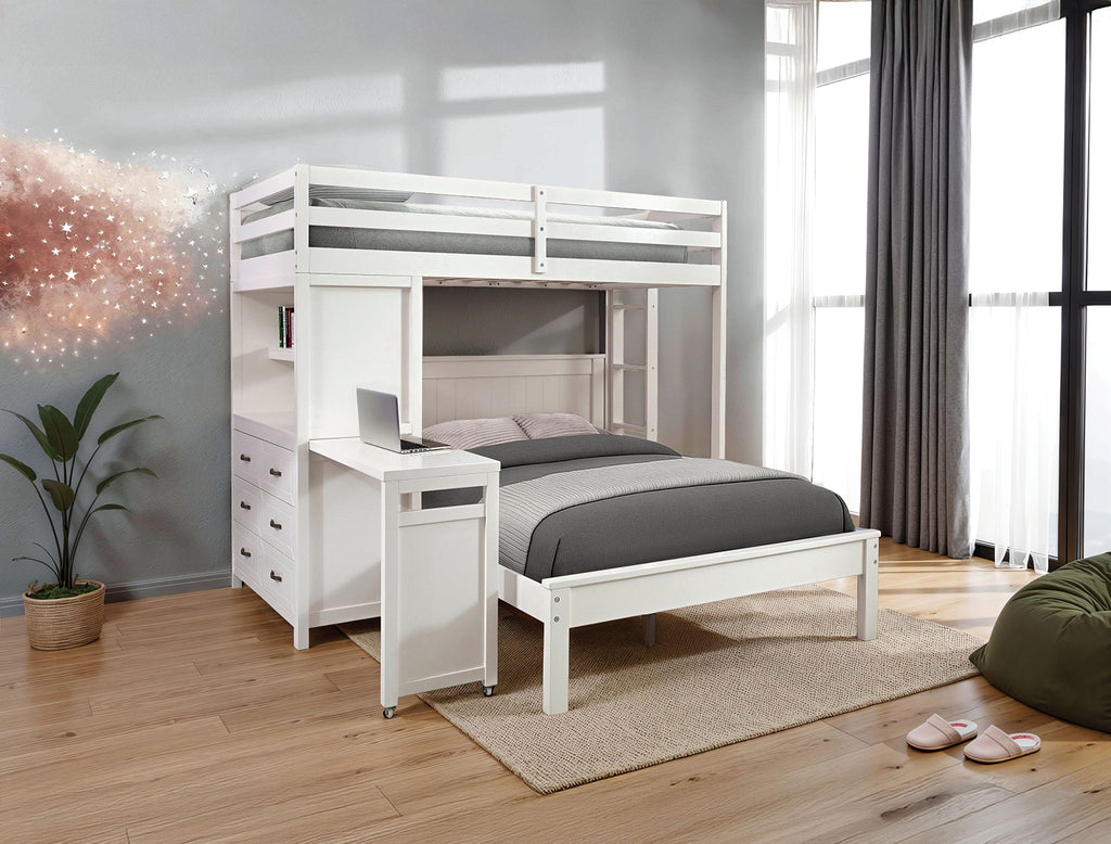 Aludra Loft Bed, White