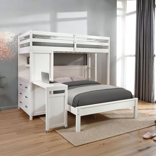 Aludra Loft Bed with full bed, White