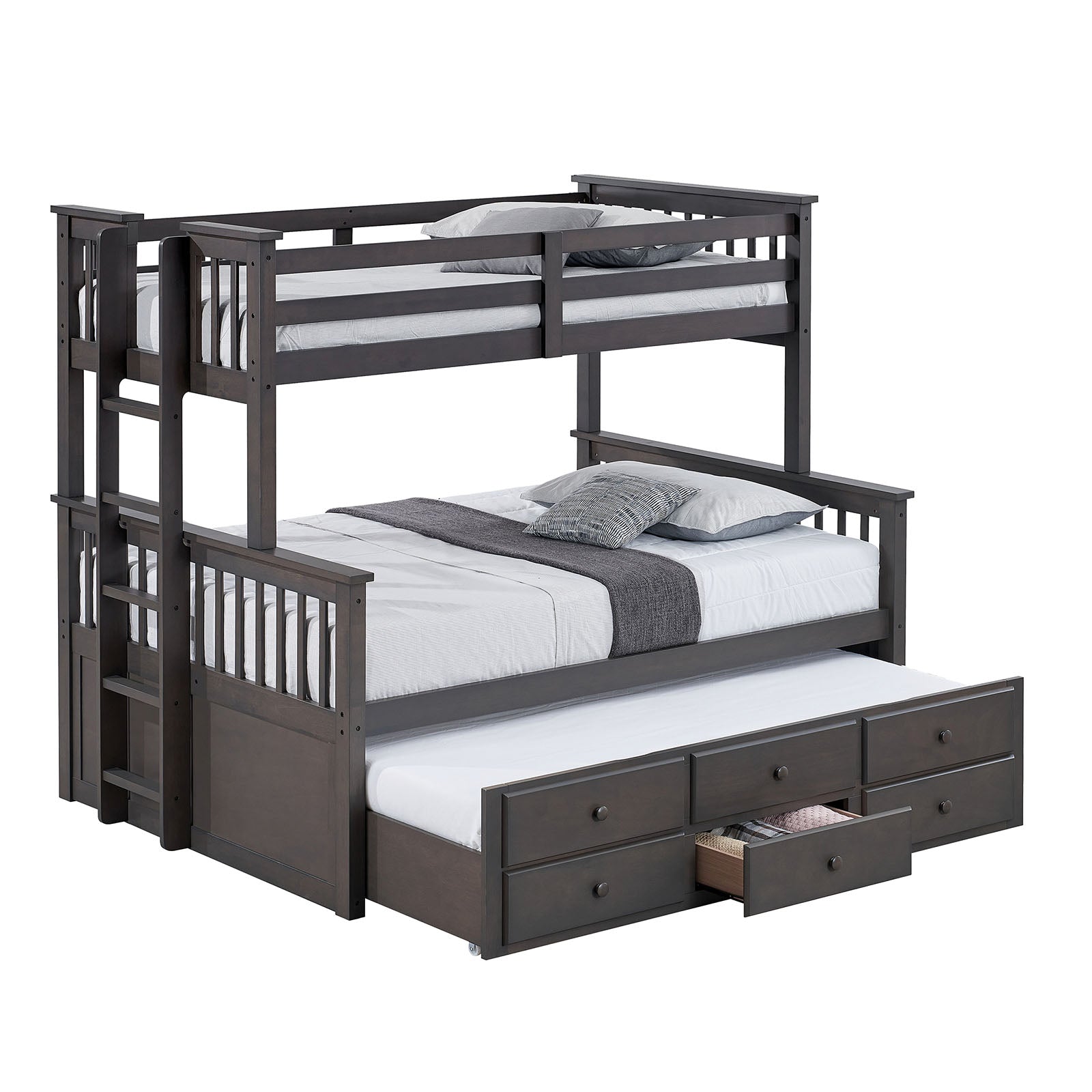 University - Twin/Full Bunk Bed, Stain Gray