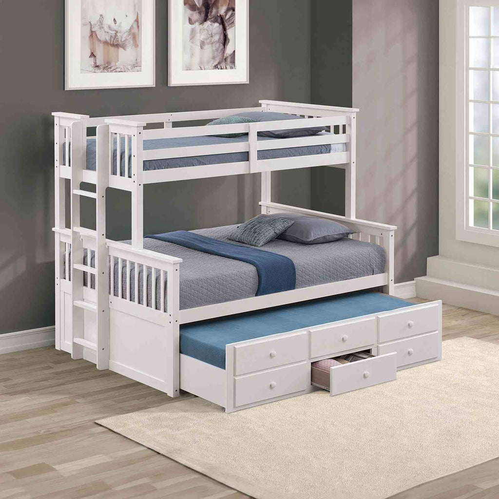 University - Twin/Full Bunk Bed, White