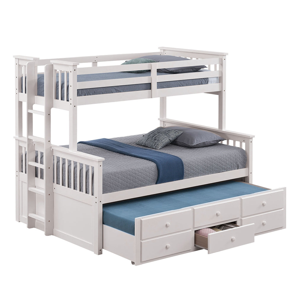University - Twin/Full Bunk Bed, White
