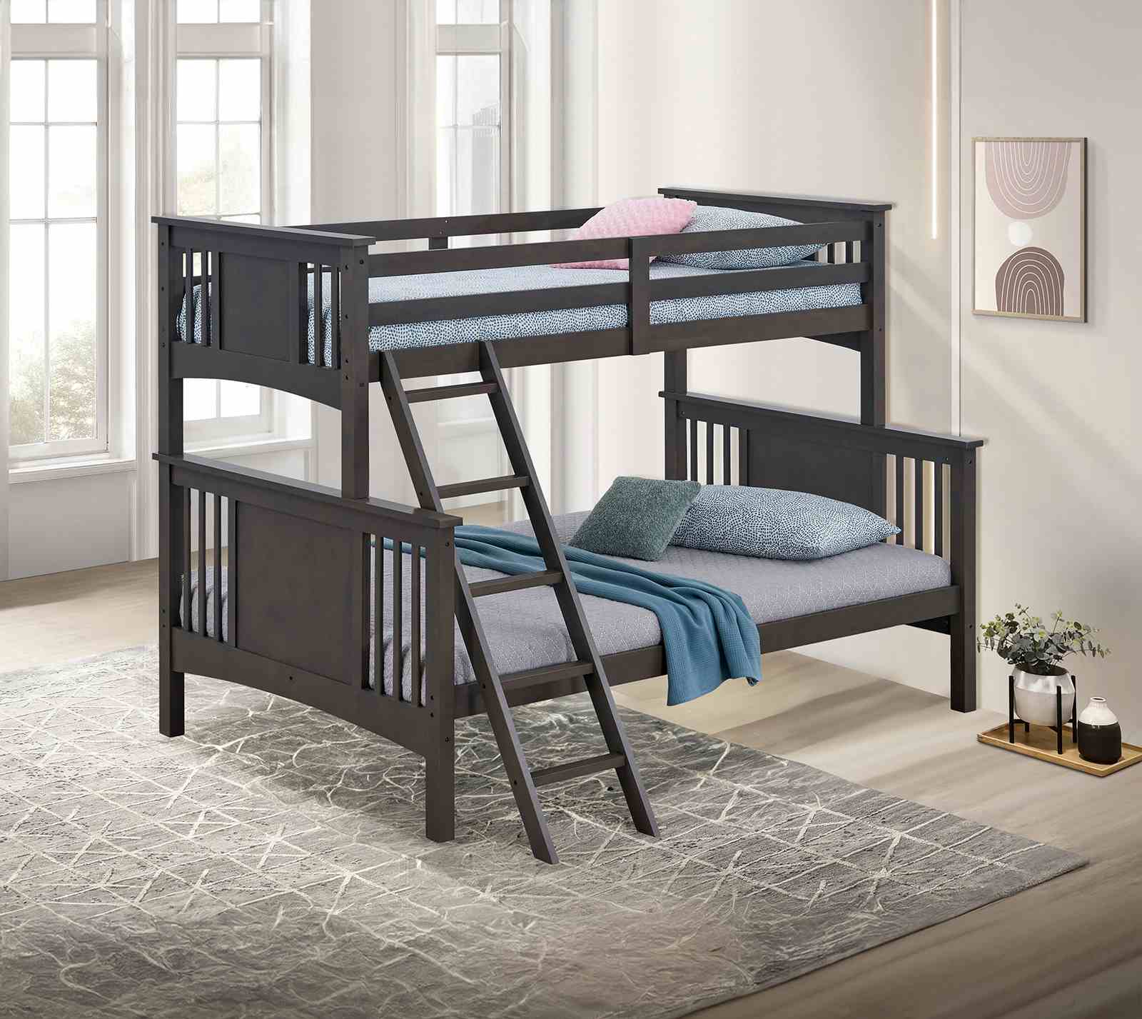 Spring Creek Bunk Bed, Twin/Full, Stain Gray