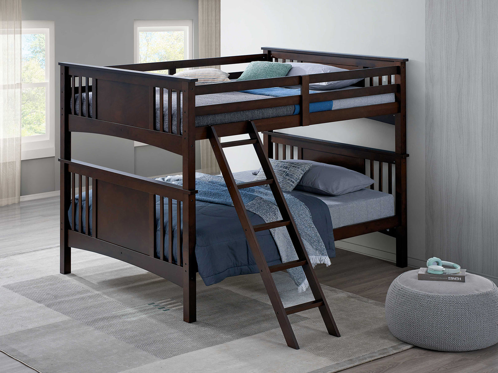 Spring Creek Bunk Bed, Full/Full, Dark Walnut