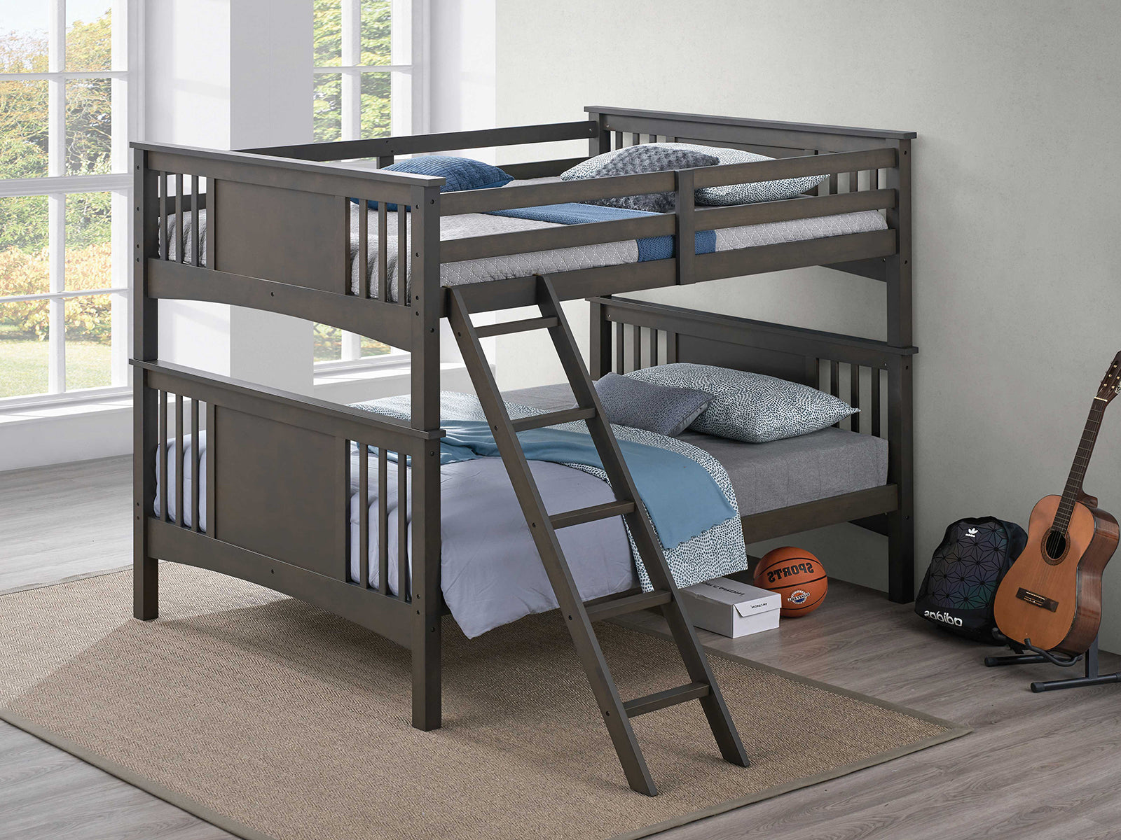 Spring Creek Bunk Bed, Full/Full, Stain Gray