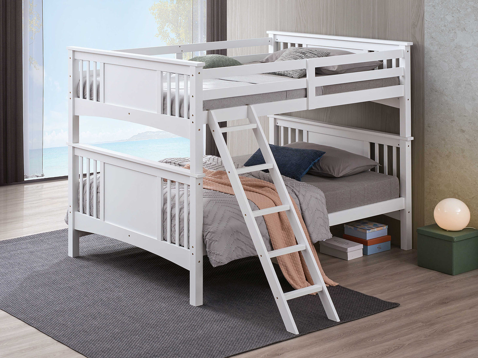 Spring Creek Bunk Bed, Full/Full, White